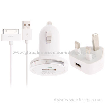 3-in-1 (UK Plug Home Charger + Car Charger + USB Cable) Travel Kit for SamsungNew
